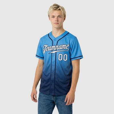Custom Powder Blue Fashion Baseball Jersey – Personalized Name, Number, Logo & Bulk Orders