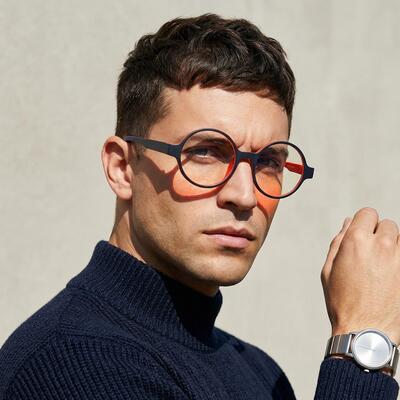 DuBois Blue Round Glasses