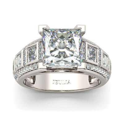 Jeulia Classic Princess Cut Sterling Silver Ring