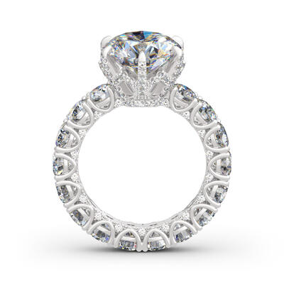 Jeulia Round Cut Eternity Sterling Silver Ring