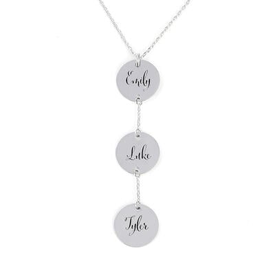 Jeulia Collier Gravée Forme Y en Argent Sterling