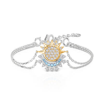 Jeulia Sun and Moon Stacked Bracelets