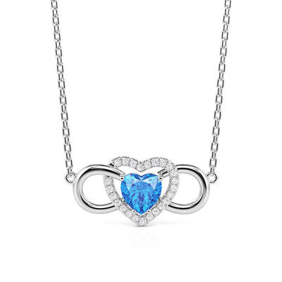 Jeulia Custom Infinity Heart Necklace with Birthstone