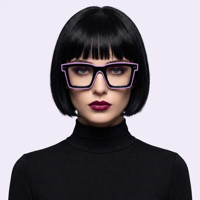 Bronte Black Square Glasses