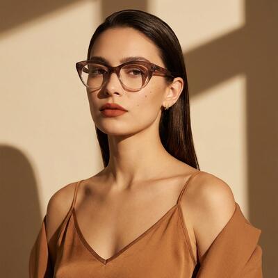 Eleanore Braune Cat Eye Brille