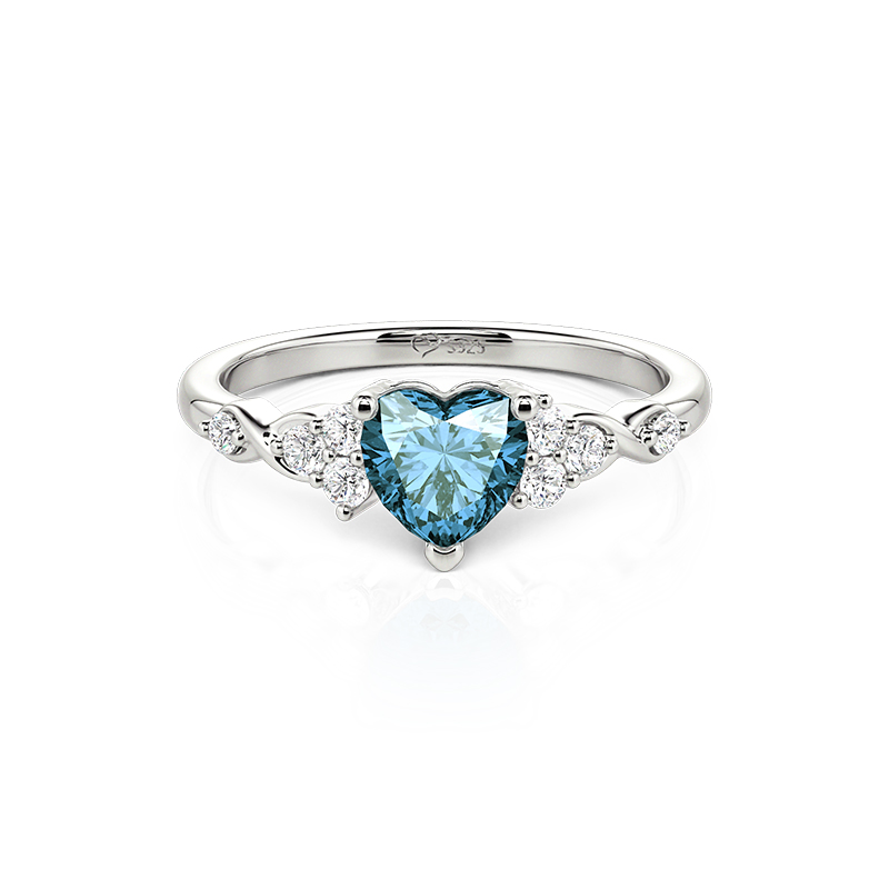 Jeulia Custom Infinity Twist Heart Birthstone Ring