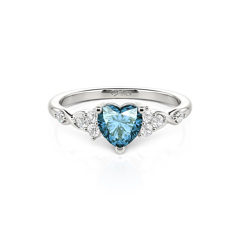 Jeulia Custom Infinity Twist Heart Birthstone Ring