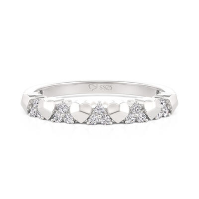 Jeulia Minimalist Heart Everyday Ring Sterling Silver