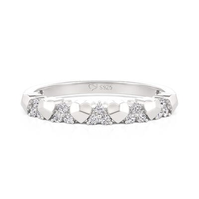 Jeulia Minimalist Heart Everyday Ring Sterling Silver