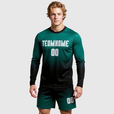 Custom Soccer Jersey Sublimation Long Sleeve in Fade Fashion Trend