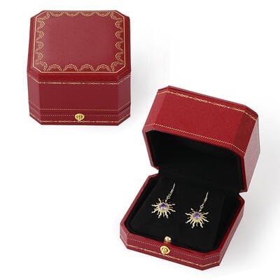 Jeulia Vintage Red Earring Box Jewelry Storage
