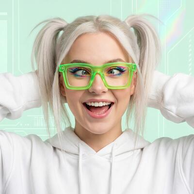 Bronte Green Square Glasses