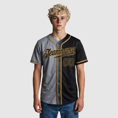 Custom Gray-Black Gradient Baseball Jersey – Personalized Design & Bulk Orders Available