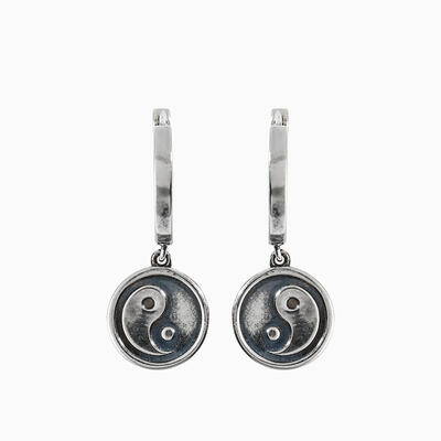 Jeulia "Yin to My Yang" Sterling Silver Earrings