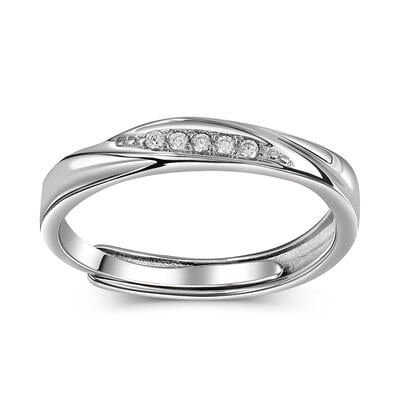 Jeulia Stylish Adjustable Sterling Silver Women's Band