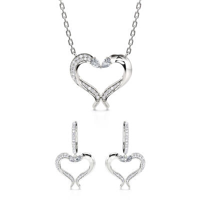 Jeulia "Fishes Dance" Sterling Silver Jewelry Set