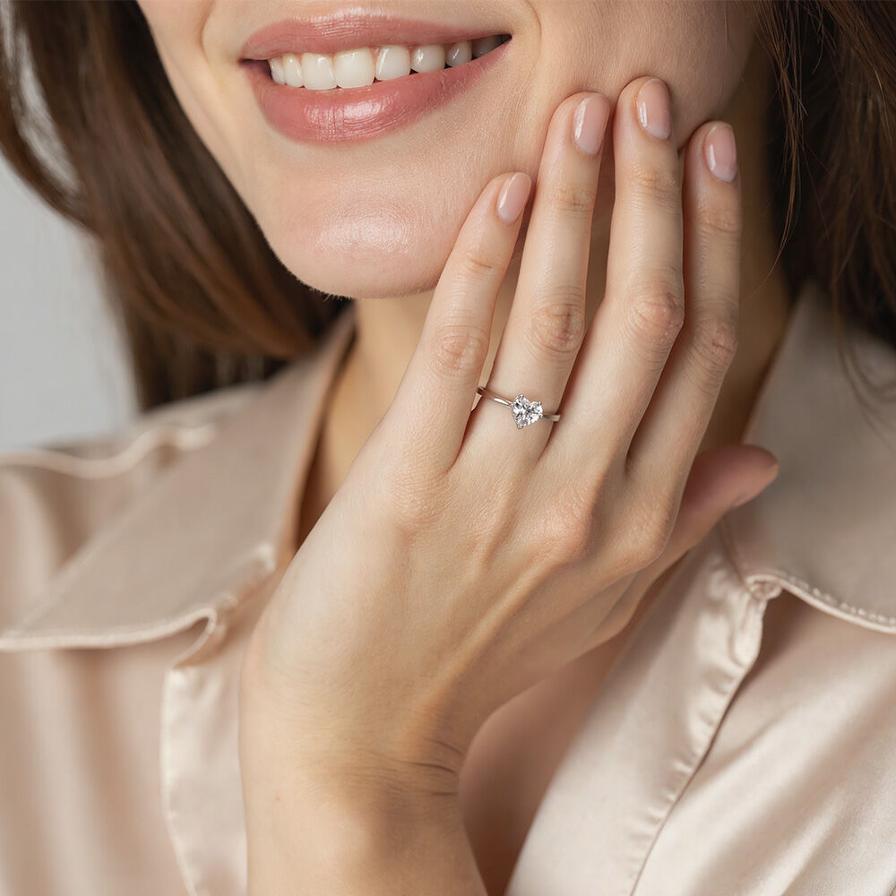 "I Promise to Be with You Forever" 1ct Heart Cut Solitaire Engagement Ring