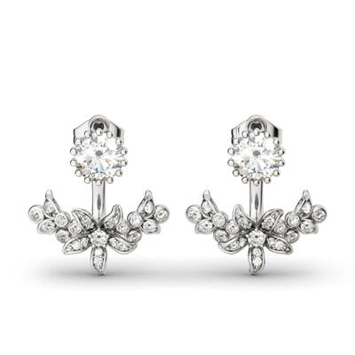 Jeulia Vintage Flower Sterling Silver Ear Jackets
