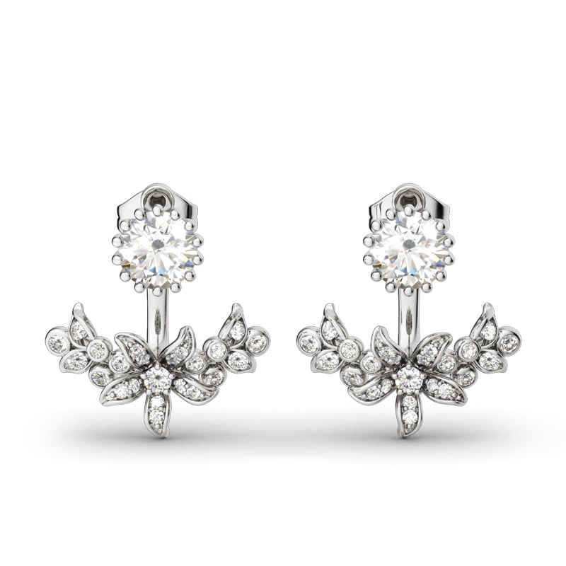 Jeulia Aretes Vintage Floral En Plata De Ley
