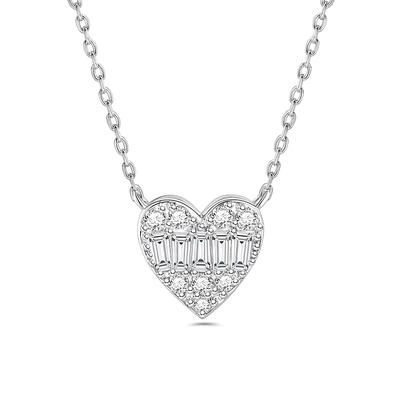 Jeulia "Pure Love" Heart Shaped Sterling Silver Necklace
