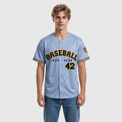 ベースボール ジャージ ブルー 名前 チーム名 ロゴ 番号入り カスタマイズ 男女兼用