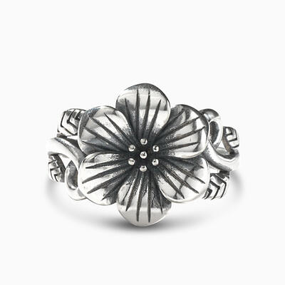 Jeulia "Exotic Flower" Sterling Silver Ring