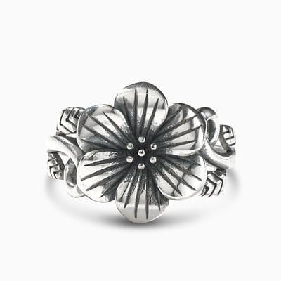 Jeulia "Exotic Flower" Sterling Silver Ring