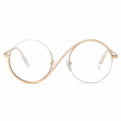 Hilary Gold Round Glasses