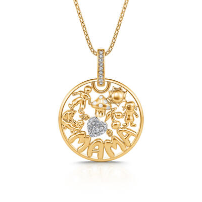 Jeulia "Angel Mama" Sterling Silver Necklace