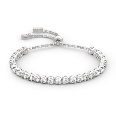 Jeulia Classic Round Cut Sterling Silver Bolo Tennis Bracelet