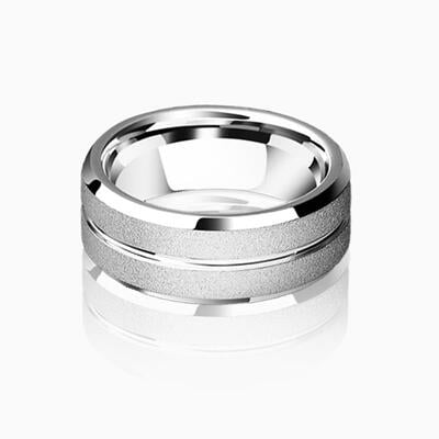 "Silent Pact" 8mm Tungsten Carbide Men's Wedding Ring