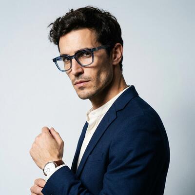 Mill Blue Square Glasses