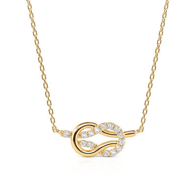 Jeulia Collar Nudo de Amor en Plata de Ley Chapado en Oro