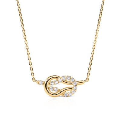 Jeulia Collar Nudo de Amor en Plata de Ley Chapado en Oro