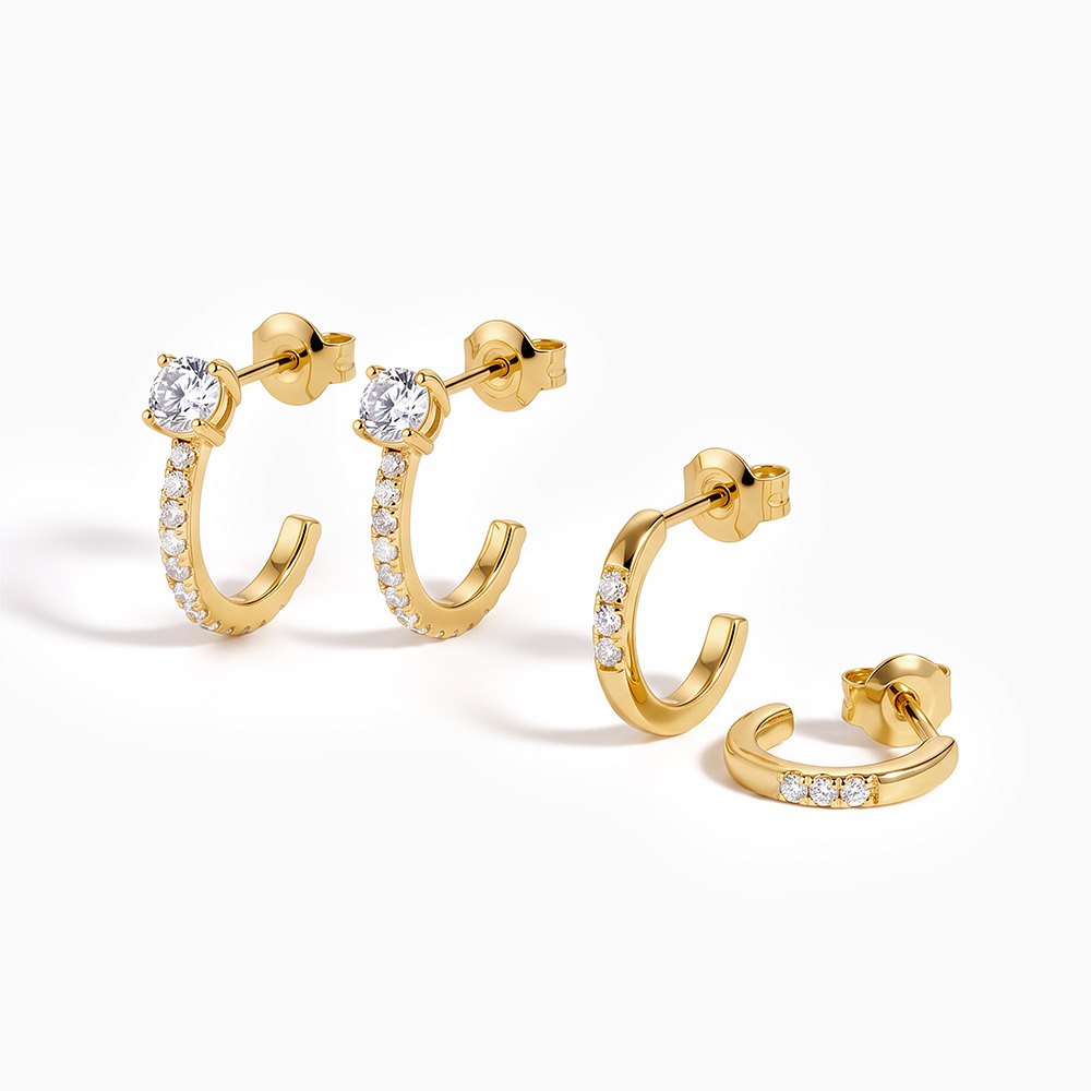 "Doppeltes Versprechen" Stackable-Ohrring-Set