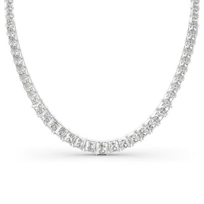 Jeulia Gorgeous Sterling Silver Tennis Necklace
