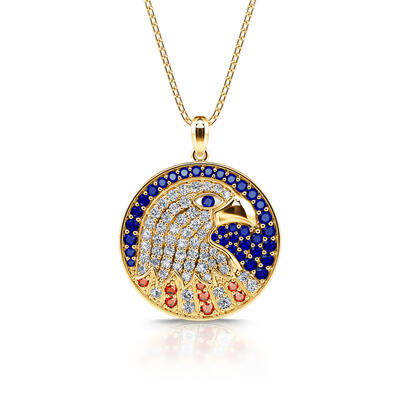 Jeulia "Eternal Soul" Eagle Sterling Silver Necklace