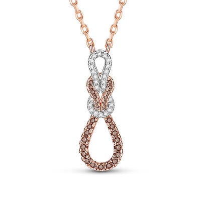 Jeulia Two Tone Infinity Love Sterling Silver Necklace
