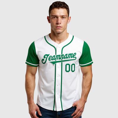 Custom White Kelly Green Authentic Two Tone Baseball Jersey with Personalized Number and Logo for Games Practices and Fan Events