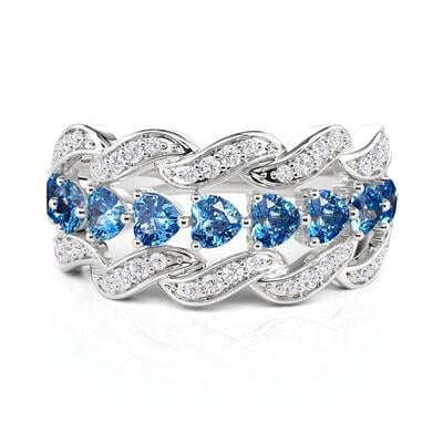 Jeulia Custom Heart Birthstone Eternity Band for Women