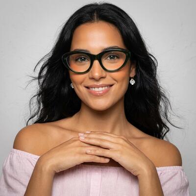 Wright Grüne Cat Eye Brille
