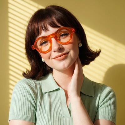 Meroy Orange Runde Brille