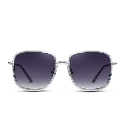 Jeulia "Shining Line" Square Grey Gradient Polarized Unisex Sunglasses
