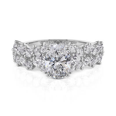 Jeulia Olivetta Oval Hidden Halo Engagement Ring