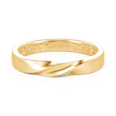 Jeulia Twisted Engraved Vine Wedding Band for Men