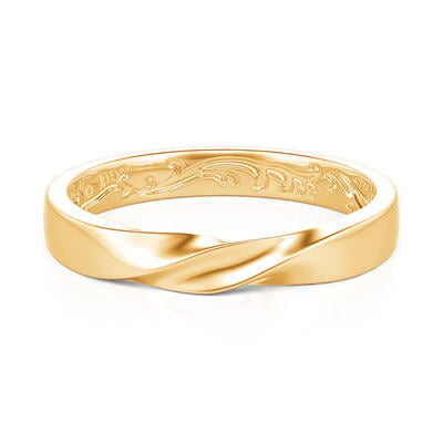 Jeulia Twisted Engraved Vine Wedding Band for Men