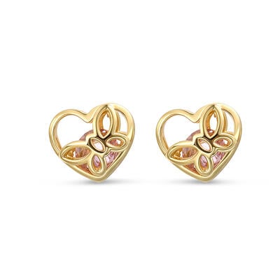 Jeulia "Fluttering Hearts" Butterfly Round Cut Sterling Silver Children's Earrings