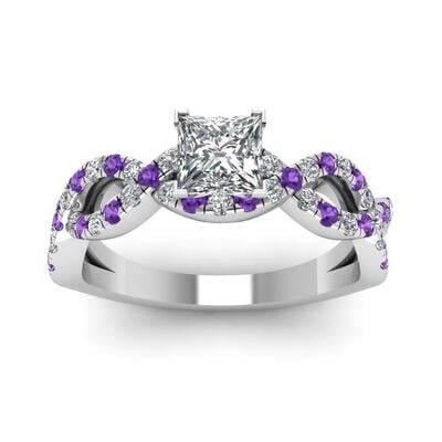 Jeulia Princess Cut Sterling Silver Ring