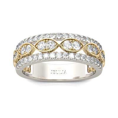 Jeulia Infinity Round Cut Sterling Silver Women's Band