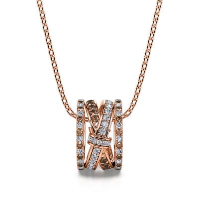 Jeulia Crossover Design Sterling Silver Necklace
